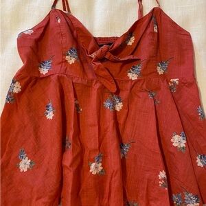 Abercrombie & Fitch Red Floral Camisole with Bow